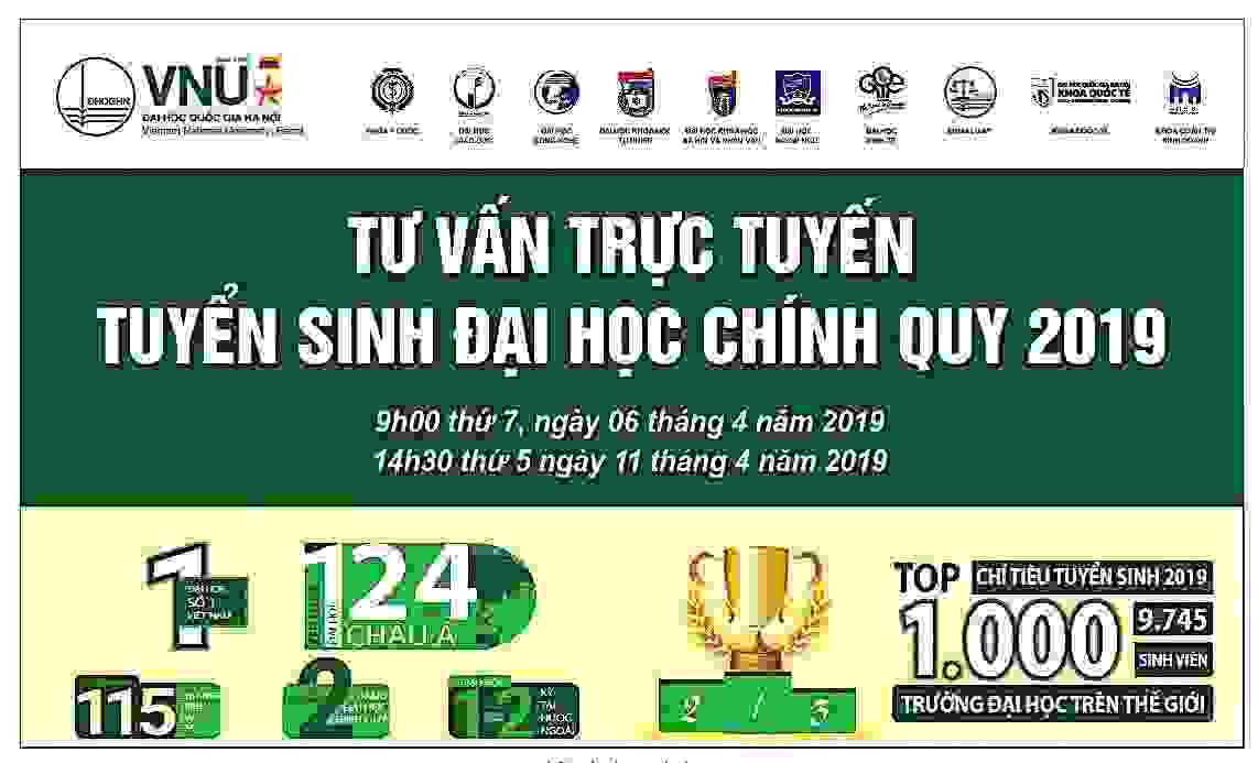 6/4/2019: Trường Đại học Khoa học Xã hội và Nhân văn tham gia tư vấn tuyển sinh trực tuyến năm 2019 tại Đại học Quốc gia Hà Nội {live}