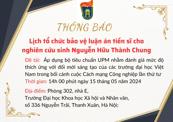 Thông báo bảo vệ Luận án