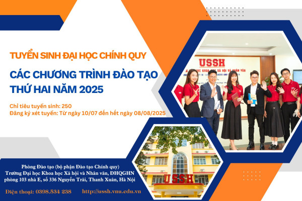 Thông báo tuyển sinh đại học chính quy các chương trình đào tạo thứ hai năm 2025