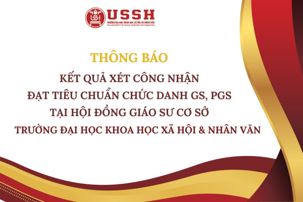 Thông báo Kết quả xét công nhận đạt tiêu chuẩn chức danh GS, PGS tại Hội đồng Giáo sư cơ sở Trường ĐH Khoa học Xã hội và Nhân văn