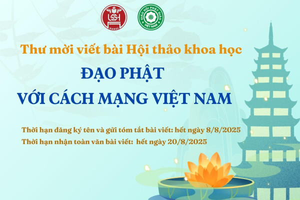 Thư mời viết bài Hội thảo khoa học “Đạo Phật với cách mạng Việt Nam”