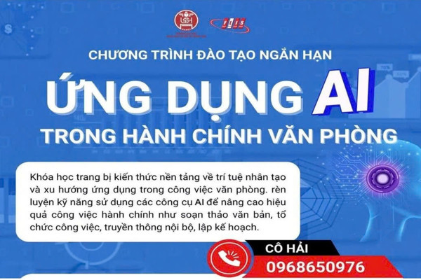 Tuyển sinh chương trình đào tạo ngắn hạn “Ứng dụng AI trong hành chính văn phòng”