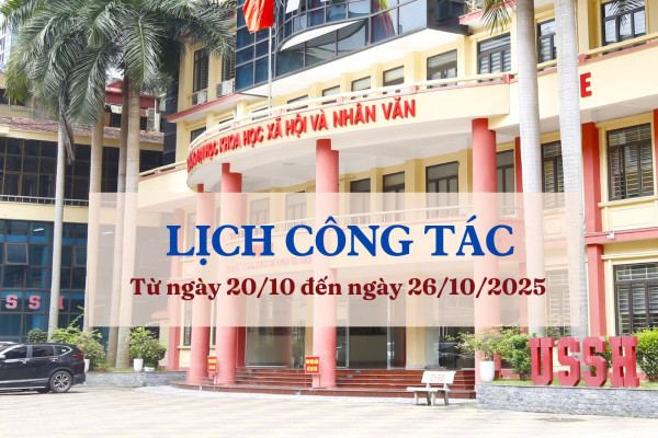 Lịch công tác từ ngày 20/10 đến ngày 26/10/2025