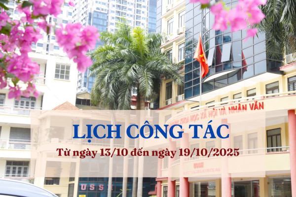 Lịch công tác từ ngày 13/10 đến ngày 19/10/2025