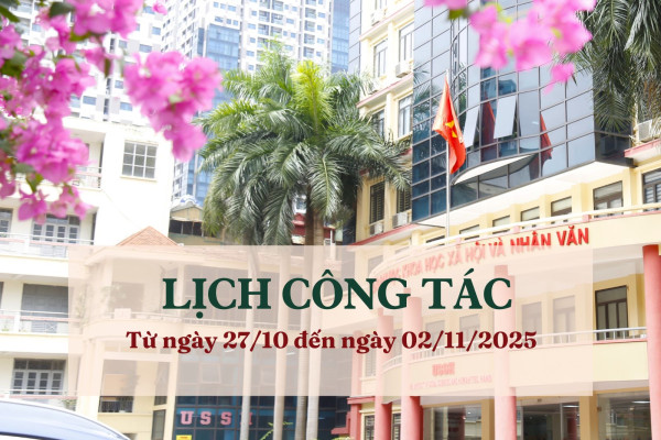 Lịch công tác từ ngày 27/10 đến ngày 02/11/2025