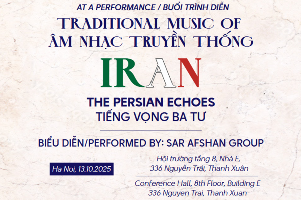 Thông báo về buổi biểu diễn nhạc truyền thống IRan do ban nhạc Sar Afshan biểu diễn tại Trường ĐH KHXH&NV