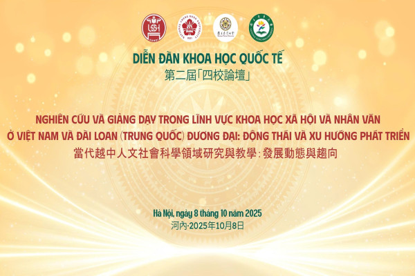 Diễn đàn khoa học quốc tế: Nghiên cứu và giảng dạy trong lĩnh vực Khoa học xã hội và nhân văn ở Việt Nam và Đài Loan (Trung Quốc) đương đại: Động thái và xu hướng phát triển
