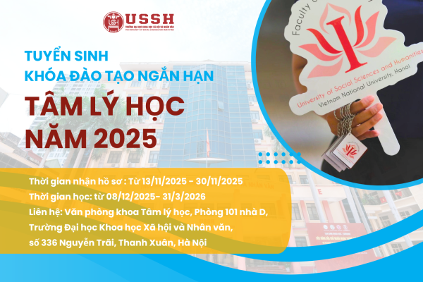 Thông báo tuyển sinh khóa đào tạo ngắn hạn Tâm lý học năm 2025