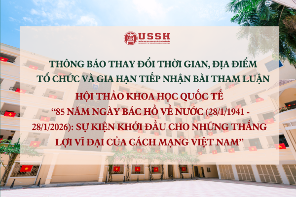 Thông báo thay đổi thời gian, địa điểm tổ chức và gia hạn tiếp nhận bài tham luận Hội thảo khoa học quốc tế