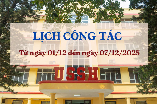 Lịch công tác từ ngày 01 - 07/12/2025