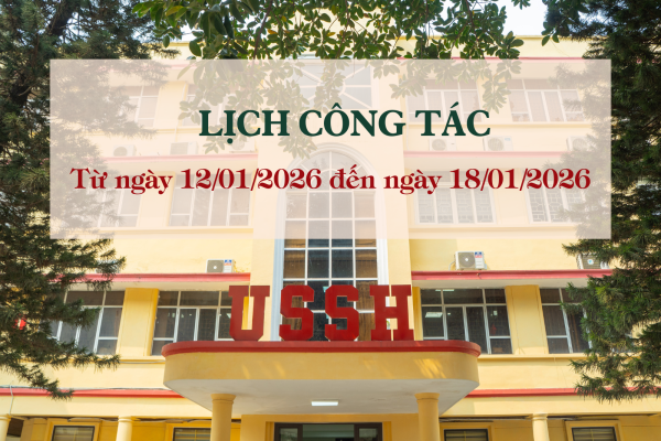 Lịch công tác từ ngày 12/01/2026 đến ngày 18/01/2026
