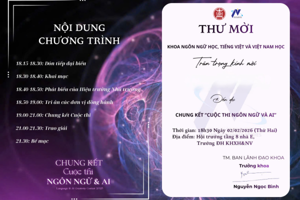 Chung kết cuộc thi Ngôn ngữ và AI
