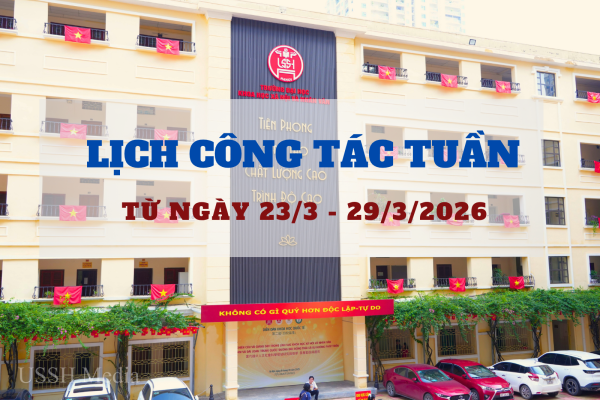 Lịch công tác tuần từ ngày 23/3 đến ngày 29/3/2026