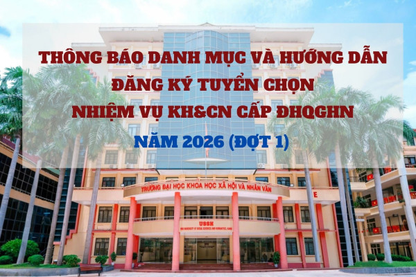 Thông báo danh mục và hướng dẫn đăng ký tuyển chọn nhiệm vụ KH&CN cấp ĐHQGHN năm 2026 (đợt 1)
