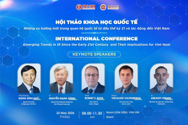 Thư mời tham dự Hội thảo “Các xu hướng mới trong quan hệ quốc tế từ đầu thế kỷ XXI và tác động đến Việt Nam”