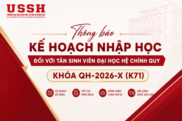Thông báo về việc nhập học đối với sinh viên trình độ đại học chính quy khóa QH-2026-X (K71)