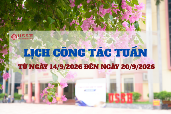 Lich công tác tuần từ ngày 14/9/2026 đến ngày 20/9/2026