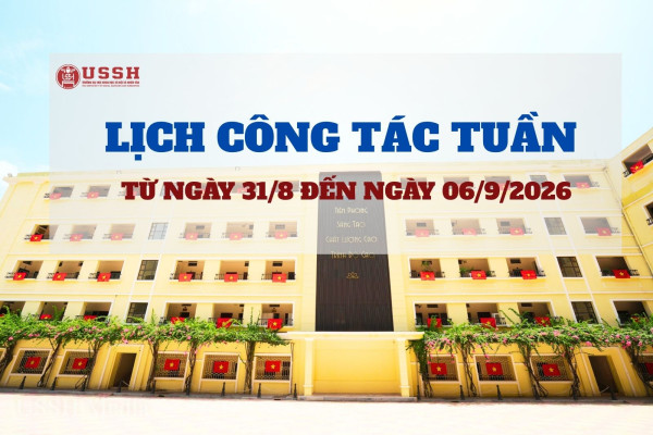 Lich công tác tuần từ ngày 31/8/2026 đến ngày 06/9/2026