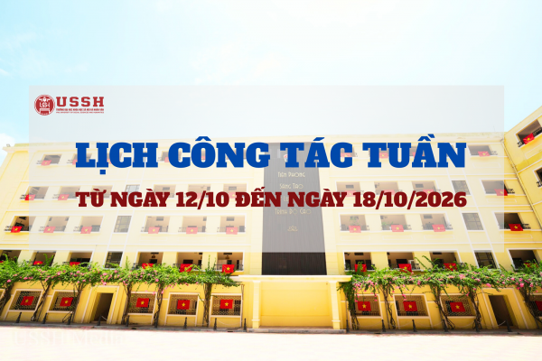 Lịch công tác tuần từ ngày 12/10/2026 đến ngày 18/10/2026