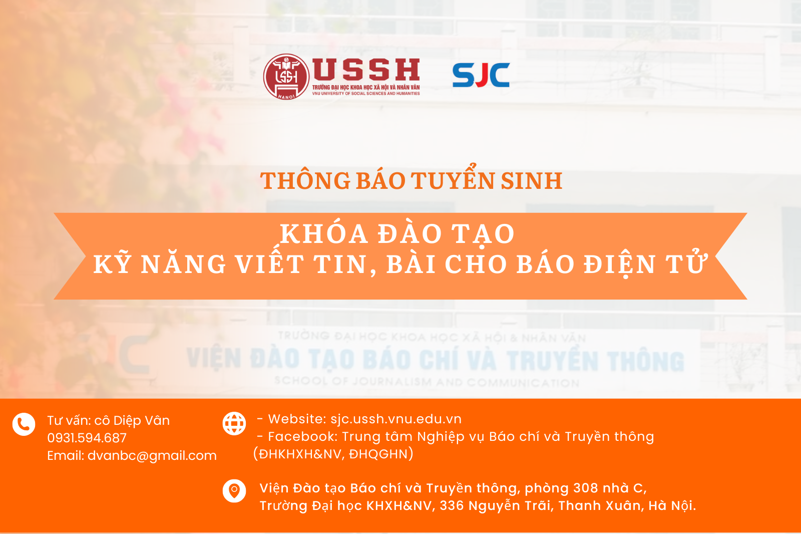 KHÓA ĐÀO TẠO “KỸ NĂNG VIẾT TIN, BÀI CHO BÁO ĐIỆN TỬ”