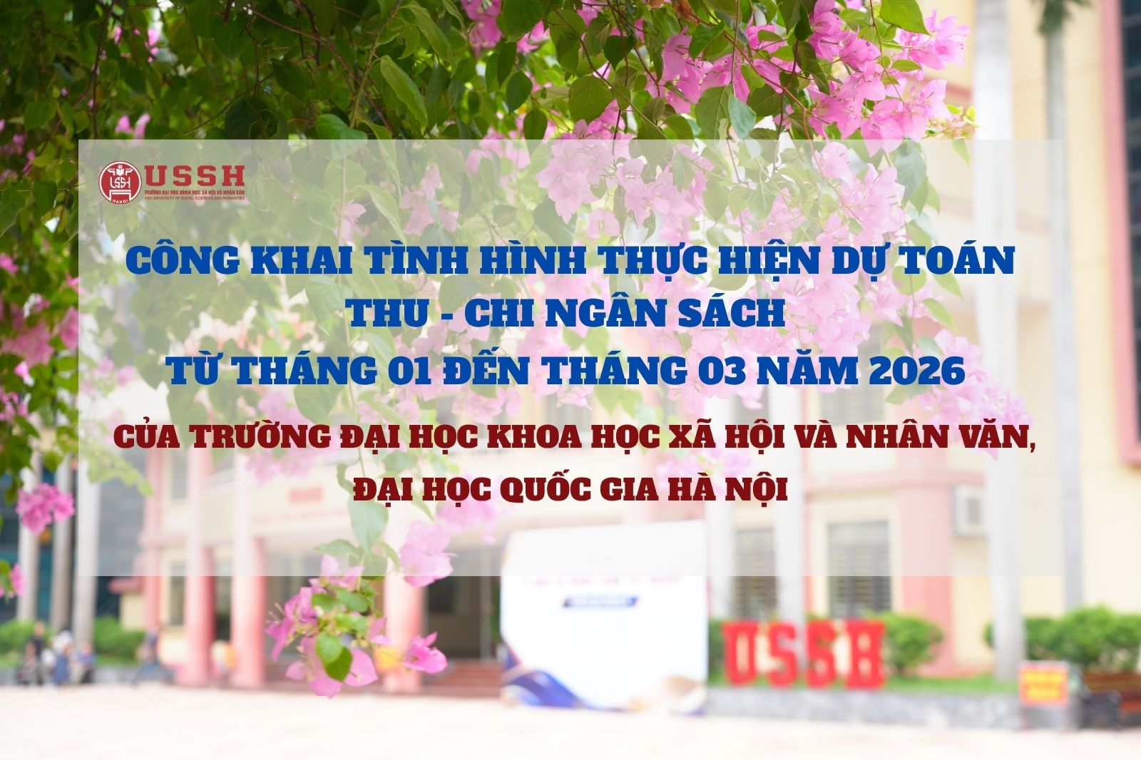 Công khai tình hình thực hiện dự toán thu - chi ngân sách 03 tháng (từ tháng 01 đến tháng 03) năm 2026